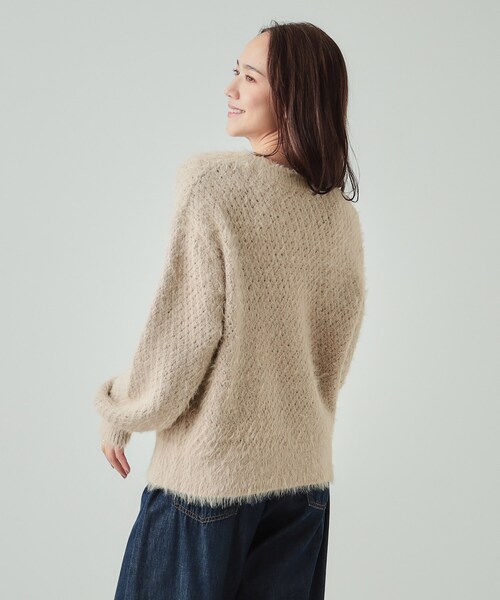 DRESKIP（ドレスキップ）の「◆【高レビュー/S-LL】思わず触れたくなる 大人の透かし編みフェザーニット（ニット/セーター・レディース・オフホワイト/ライトグレー/ピンク系/ライトベージュ/カーキ・01/04/03/02）」の20枚目の写真