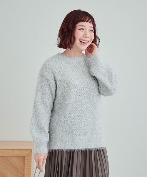 新品タグ付きシェリエフェザーニット。 セール】【高レビュー/S-LL】思わず触れたくなる 大人の透かし編み