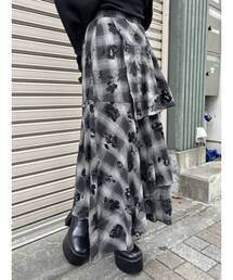 MURUA | フロッキーチェックロングスカート(スカート)