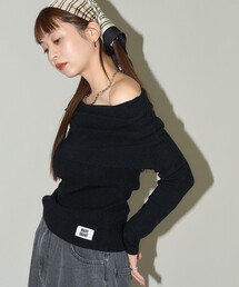 machatt オフショルダーリブニット 大人気のオフショルダーリブニットのご紹介です！ 1枚で華やかさ