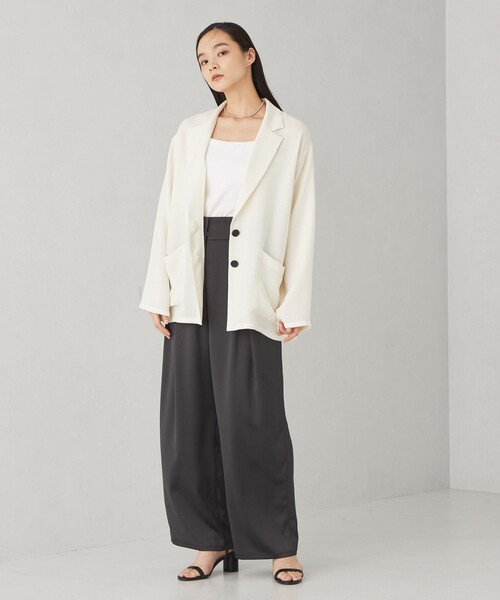 EMMEL REFINES(エメルリファインズ)の「<EMMEL REFINES>EM カラミ イージー ジャケット(テーラードジャケット・レディース・ベージュ/ホワイト・FREE)」の9枚目の写真