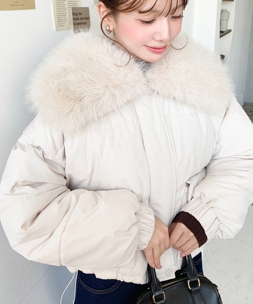 [ジル] アウター 配色切替ファイバーダウンブルゾン レディース グリーン M | [ジル] アウター 配色切替ファイバーダウンブルゾン