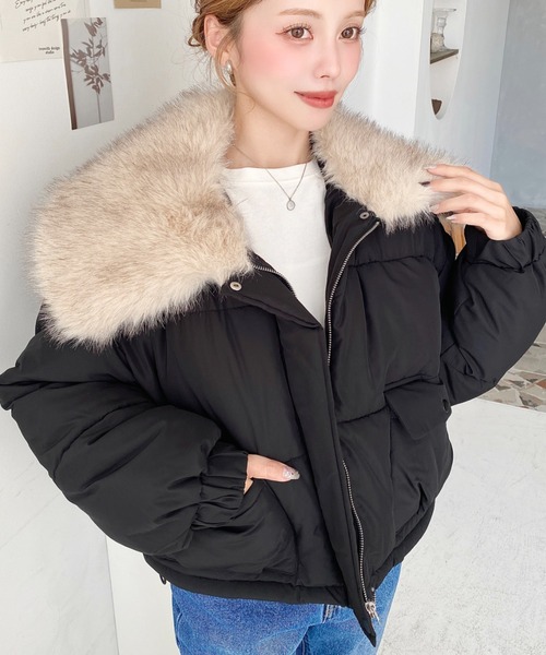 LOULOU select（ルルセレクト）の「ファー付きビックカラーショート丈