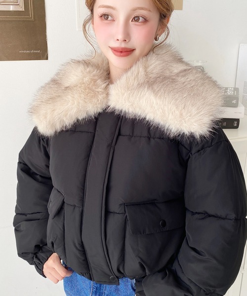 LOULOU select（ルルセレクト）の「ファー付きビックカラーショート丈