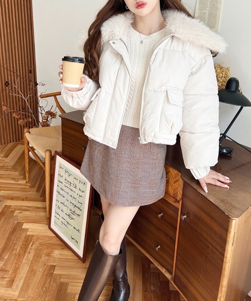 [ジル] アウター 配色切替ファイバーダウンブルゾン レディース グリーン M | [ジル] アウター 配色切替ファイバーダウンブルゾン