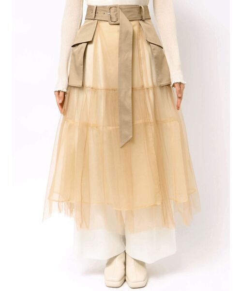 LAGUNAMOON（ラグナムーン）の「チュールドッキングマルチWAYトレンチコート（トレンチコート・レディース・ベージュ・FREE）」の6枚目の写真