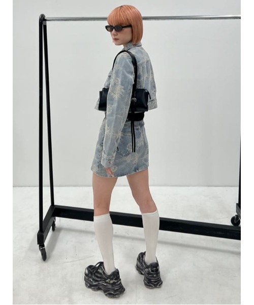 スライ SLY J／W JQ DENIM S／SK セール】J/W JQ DENIM S/SK ジャストウエスト ジャガード デニム