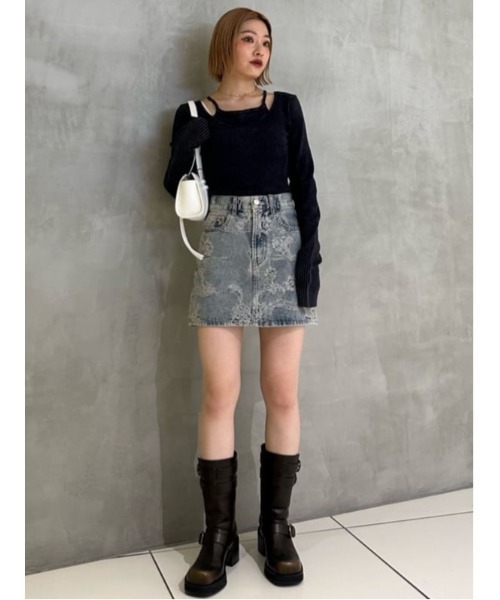 セール】J/W JQ DENIM S/SK ジャストウエスト ジャガード デニム