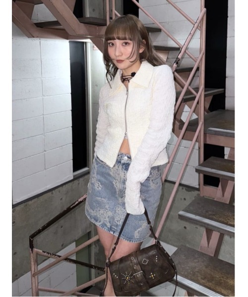 セール】J/W JQ DENIM S/SK ジャストウエスト ジャガード デニム