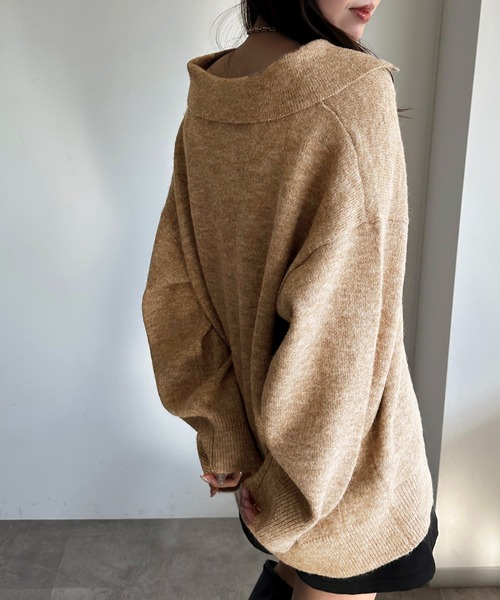 apres jour mignon(アプレジュールミニョン)の「キーネックポロニット【ZOZOTOWN限定アイテム】(ニット/セーター・レディース・マスタード/ブラウン系その他/チャコールグレー・X-LARGE/フリー)」の20枚目の写真