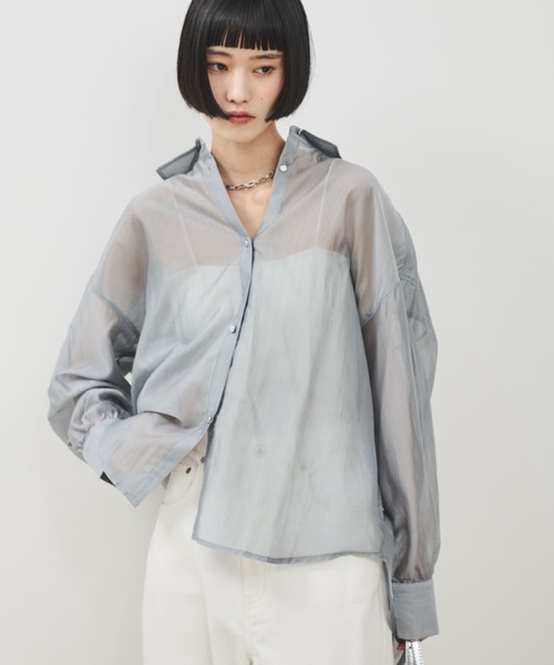 ブラウス シャツ シアーリングボタンシャツ レディース SLY ブラウス シャツ BLEEDING SHEER DUMPLING BL