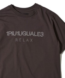 1PIU1UGUALE3  RELAX  | 【1PIU1UGUALE3 RELAX】ラインストーンTシャツ / メタリックロゴTシャツ(Tシャツ/カットソー)