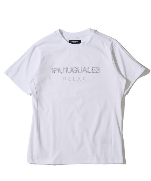 1PIU1UGUALE3 RELAX】ラインストーンTシャツ / メタリックロゴT