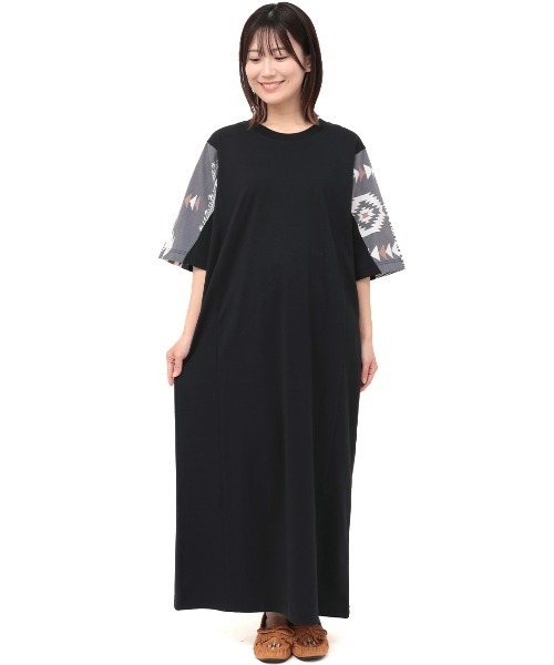 チチカカ(チチカカ)の「ナバホスリーブTシャツワンピース(ワンピース・レディース・マスタード/レッド/ブラック・FREE)」の7枚目の写真