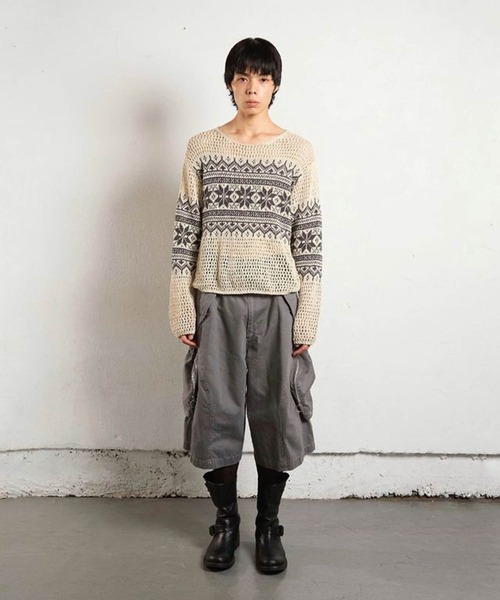 NVRFRGT(ネヴァーフォーゲット)の「NORDIC JACQUARD OPEN KNIT SWEATER(ニット/セーター・メンズ・キナリ/ブラック・3/1/2)」の6枚目の写真