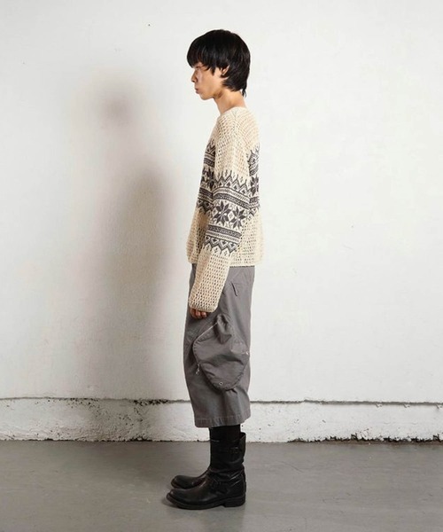 NVRFRGT(ネヴァーフォーゲット)の「NORDIC JACQUARD OPEN KNIT SWEATER(ニット/セーター・メンズ・キナリ/ブラック・3/1/2)」の7枚目の写真