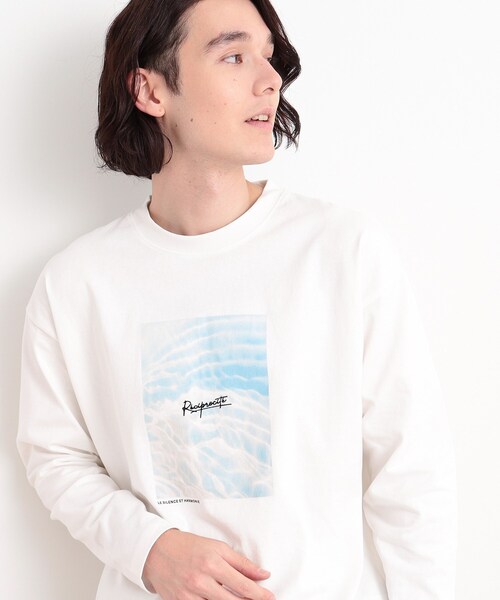 THE SHOP TK （ザ ショップ ティーケー ）の「オーガニックコットンフォトプリントTシャツ（Tシャツ/カットソー・メンズ・ホワイト系3/ホワイト系6/グリーン系/イエロー系その他5/チャコール/オフホワイト・02/03/04）」の2枚目の写真