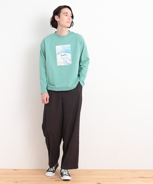 THE SHOP TK （ザ ショップ ティーケー ）の「オーガニックコットンフォトプリントTシャツ（Tシャツ/カットソー・メンズ・ホワイト系3/ホワイト系6/グリーン系/イエロー系その他5/チャコール/オフホワイト・02/03/04）」の13枚目の写真