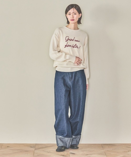 LAKOLE（ラコレ）の「刺繍ロゴニットプルオーバー / 289668（ニット/セーター・レディース・チャコールグレー/オレンジ/ライトグリーン/アイボリー・FREE）」の17枚目の写真