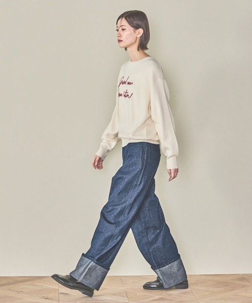 LAKOLE（ラコレ）の「刺繍ロゴニットプルオーバー / 289668（ニット/セーター・レディース・チャコールグレー/オレンジ/ライトグリーン/アイボリー・FREE）」の18枚目の写真