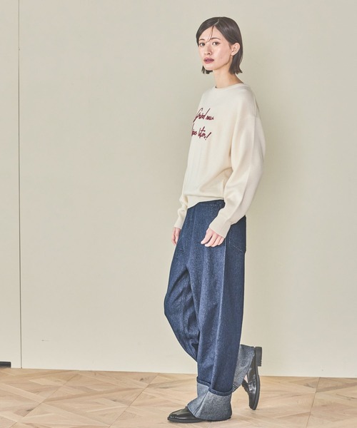 LAKOLE（ラコレ）の「刺繍ロゴニットプルオーバー / 289668（ニット/セーター・レディース・チャコールグレー/オレンジ/ライトグリーン/アイボリー・FREE）」の19枚目の写真