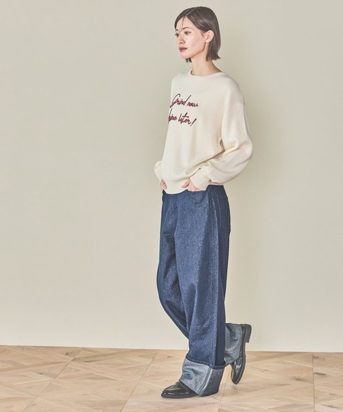 LAKOLE（ラコレ）の「刺繍ロゴニットプルオーバー / 289668（ニット/セーター・レディース・チャコールグレー/オレンジ/ライトグリーン/アイボリー・FREE）」の20枚目の写真