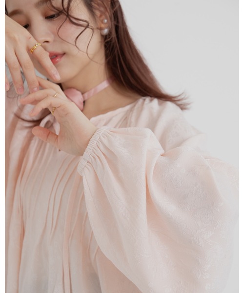 JUMELLE（ジュメロ）の「【25/SS新作】pin tuck tunic shirt（シャツ/ブラウス・レディース・ピンク/アイボリー・FREE）」の7枚目の写真