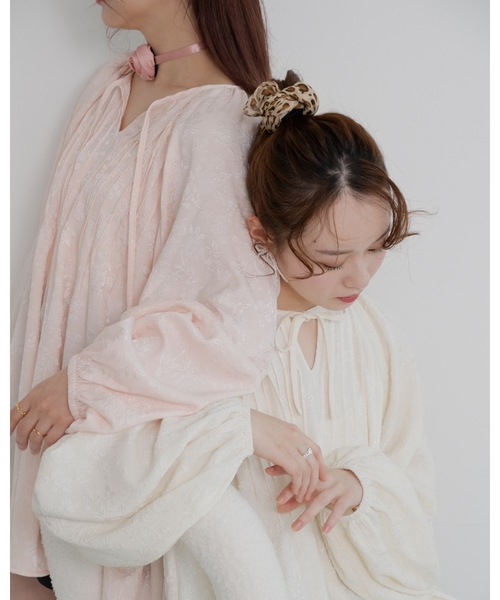 JUMELLE（ジュメロ）の「【25/SS新作】pin tuck tunic shirt（シャツ/ブラウス・レディース・ピンク/アイボリー・FREE）」の16枚目の写真