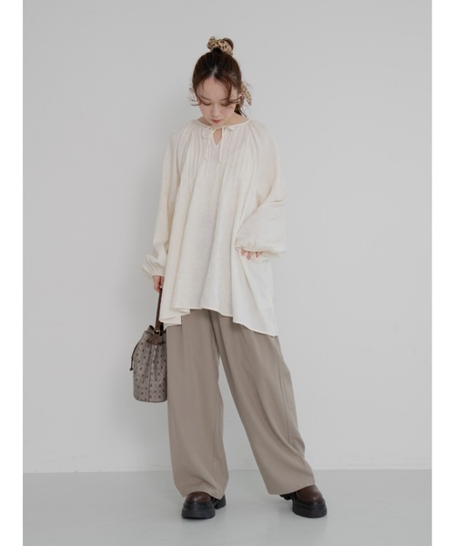 JUMELLE（ジュメロ）の「【25/SS新作】pin tuck tunic shirt（シャツ/ブラウス・レディース・ピンク/アイボリー・FREE）」の20枚目の写真