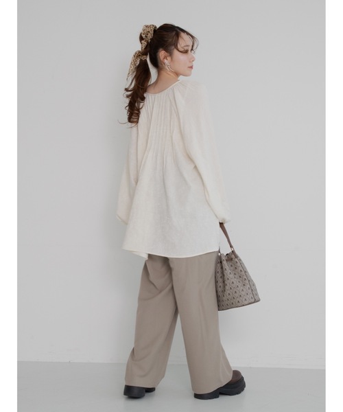 JUMELLE（ジュメロ）の「【25/SS新作】pin tuck tunic shirt（シャツ/ブラウス・レディース・ピンク/アイボリー・FREE）」の21枚目の写真