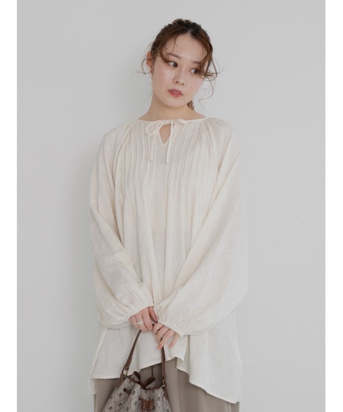 JUMELLE（ジュメロ）の「【25/SS新作】pin tuck tunic shirt（シャツ/ブラウス・レディース・ピンク/アイボリー・FREE）」の22枚目の写真