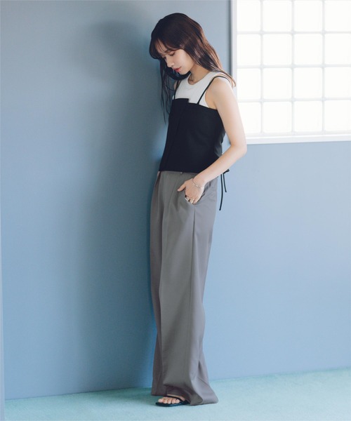 titivate（ティティベイト）の「バックレースアップキャミソール/ビスチェ（キャミソール・レディース・ブラック/ライトベージュ/ライトカーキ・S/M/L）」の5枚目の写真