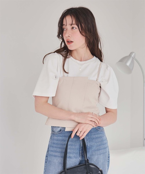 titivate（ティティベイト）の「バックレースアップキャミソール/ビスチェ（キャミソール・レディース・ブラック/ライトベージュ/ライトカーキ・S/M/L）」の10枚目の写真