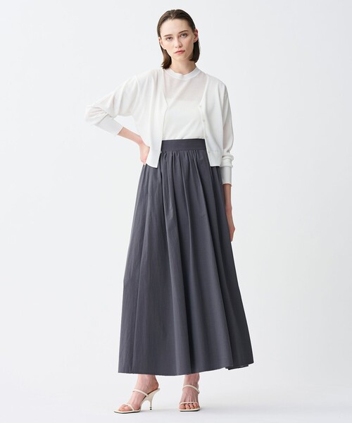 uncrave（アンクレイヴ）の「シアーニット 2WAYカーディガン（カーディガン/ボレロ・レディース・サックスブルー系/ダークブラウン系/ブラック系/ホワイト系・2/1）」の5枚目の写真