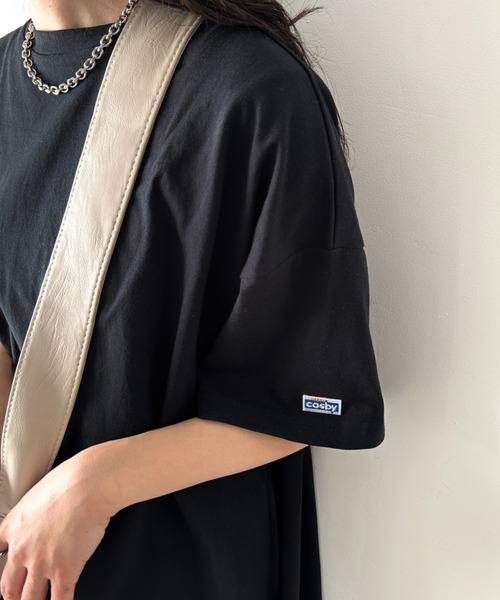 Gerry Cosby(ジェリーコスビー)の「GERRY cosby(ジェリーコスビー)/別注 半袖 ワッペン マキシ ロング 膝下 Tシャツワンピース(シャツワンピース・レディース・グレー/ブラック/ネイビー/グリーン・FREE)」の14枚目の写真