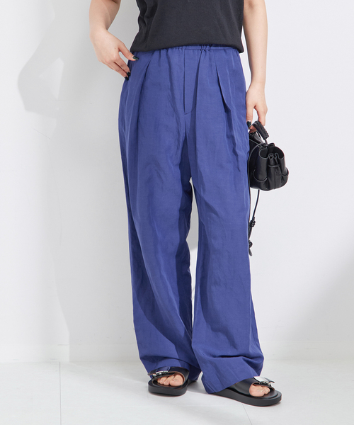 journal standard L'essage(ジャーナルスタンダードレサージュ)の「VIS/LINEN タックイージーパンツ(スラックス・レディース・ブラック/ブラウン/マスタード/ブルー・36/38)」の1枚目の写真
