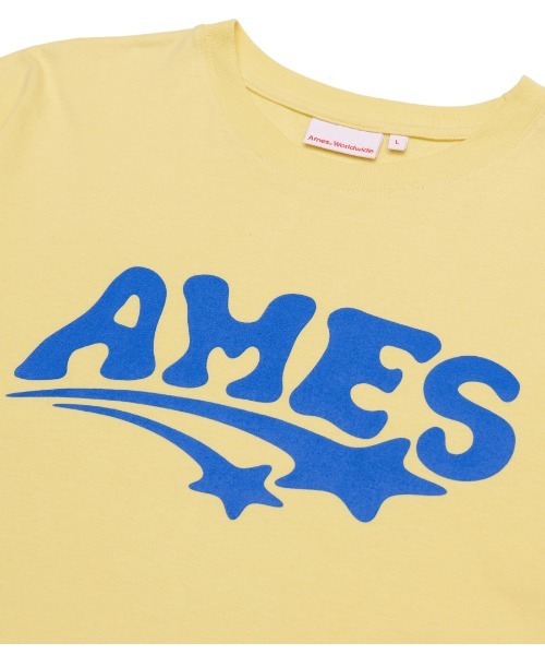 AMESWORLDWIDE（アメスワールドワイド）の「A'GEM/9 × .kom 『AMESWORLDWIDE/アメスワールドワイド』NEW AMES LOGO TEE /ニューアメスロゴTEE（Tシャツ/カットソー・レディース・イエロー/ブラック/ホワイト・L/S）」の9枚目の写真
