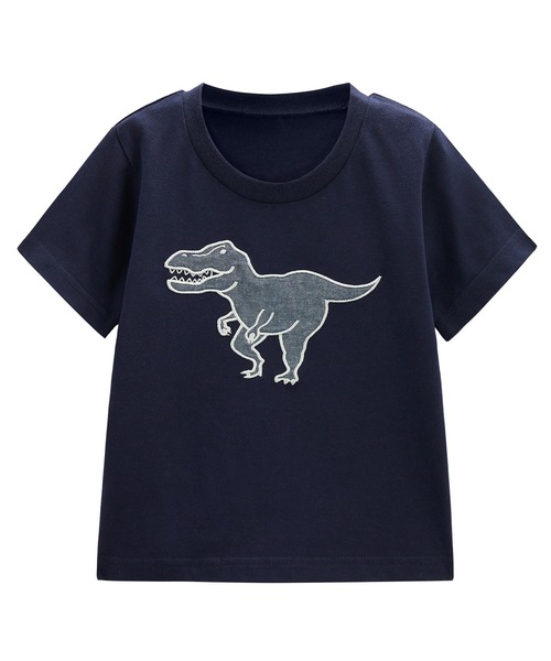 combimini（コンビミニ）の「半袖Tシャツ（恐竜アップリケ）（Tシャツ/カットソー・キッズ・ホワイト/ネイビー・80/90/100/110/120）」の5枚目の写真