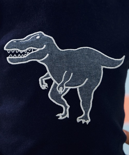 combimini（コンビミニ）の「半袖Tシャツ（恐竜アップリケ）（Tシャツ/カットソー・キッズ・ホワイト/ネイビー・80/90/100/110/120）」の7枚目の写真
