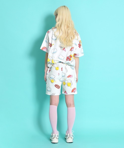 PUNYUS(プニュズ)の「天国と地獄総柄スウェットショーパン(スウェットパンツ・レディース・ホワイト/スミクロ・1/2/4/3)」の14枚目の写真