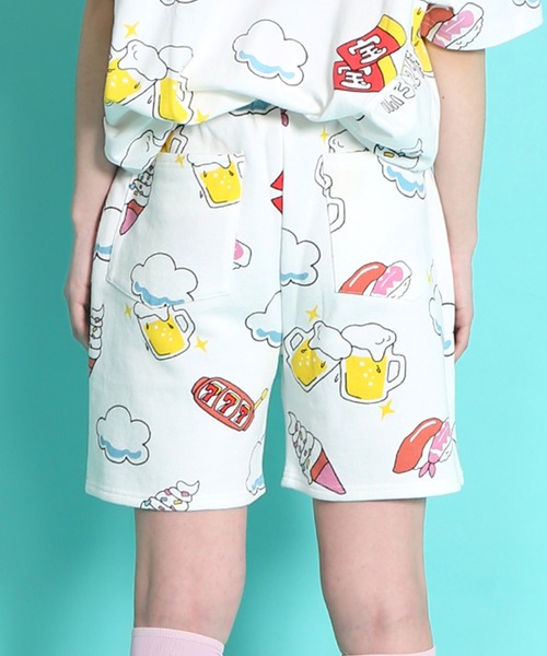 PUNYUS(プニュズ)の「天国と地獄総柄スウェットショーパン(スウェットパンツ・レディース・ホワイト/スミクロ・1/2/4/3)」の17枚目の写真