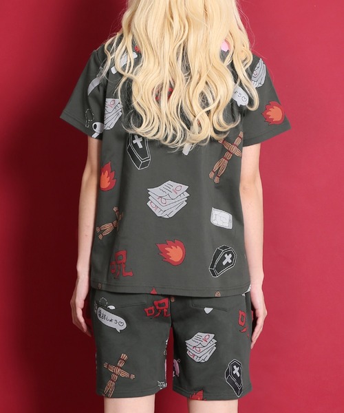 PUNYUS(プニュズ)の「天国と地獄総柄スウェットショーパン(スウェットパンツ・レディース・ホワイト/スミクロ・1/2/4/3)」の8枚目の写真