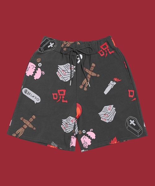 PUNYUS(プニュズ)の「天国と地獄総柄スウェットショーパン(スウェットパンツ・レディース・ホワイト/スミクロ・1/2/4/3)」の18枚目の写真