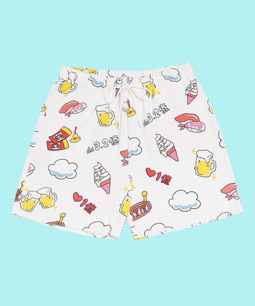 PUNYUS(プニュズ)の「天国と地獄総柄スウェットショーパン(スウェットパンツ・レディース・ホワイト/スミクロ・1/2/4/3)」の22枚目の写真