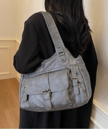 Y2K レトロ アウトポケット ショルダーバッグ 2WAY/A4対応大容量