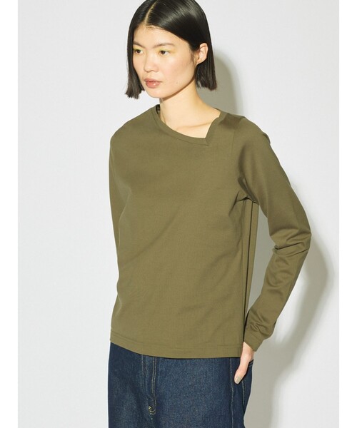 MIDIUMISOLID(ミディウミソリッド)の「MIDIUMISOLID for Ladies アシンメトリーネックプルオーバー(Tシャツ/カットソー・レディース・ブラック/カーキ/オフホワイト・FREE)」の13枚目の写真