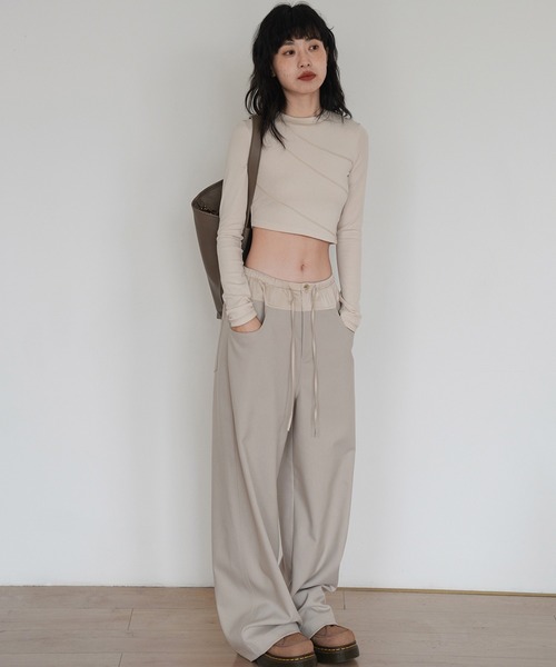 EIGHTHMONTH(エイスマンス)の「ドローコード イージーパンツ EM25s017【EIGHTHMONTH】(その他パンツ・レディース・ベージュ/ブラック・S/M/L)」の6枚目の写真