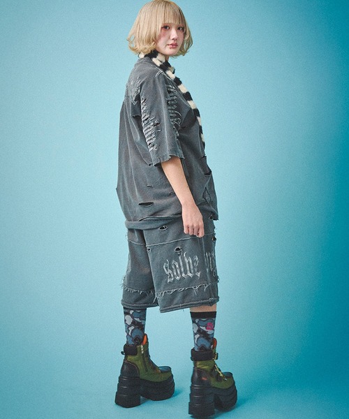 GALFY(ガルフィー)の「【GALFY/ガルフィー】病みに染まりし反戦パンツ(その他パンツ・メンズ・スミクロ/ブラック/ホワイト・L/XL)」の20枚目の写真