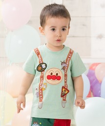サスペンダー柄アップリケTシャツ
