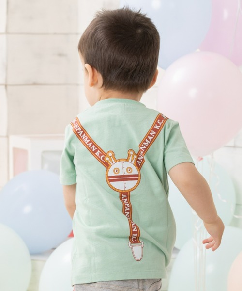 ANPANMAN KIDS COLLECTION(アンパンマンキッズコレクション)の「サスペンダー柄アップリケTシャツ(Tシャツ/カットソー・キッズ・グリーン/オフホワイト・80cm/90cm/110cm/100cm/120cm)」の5枚目の写真